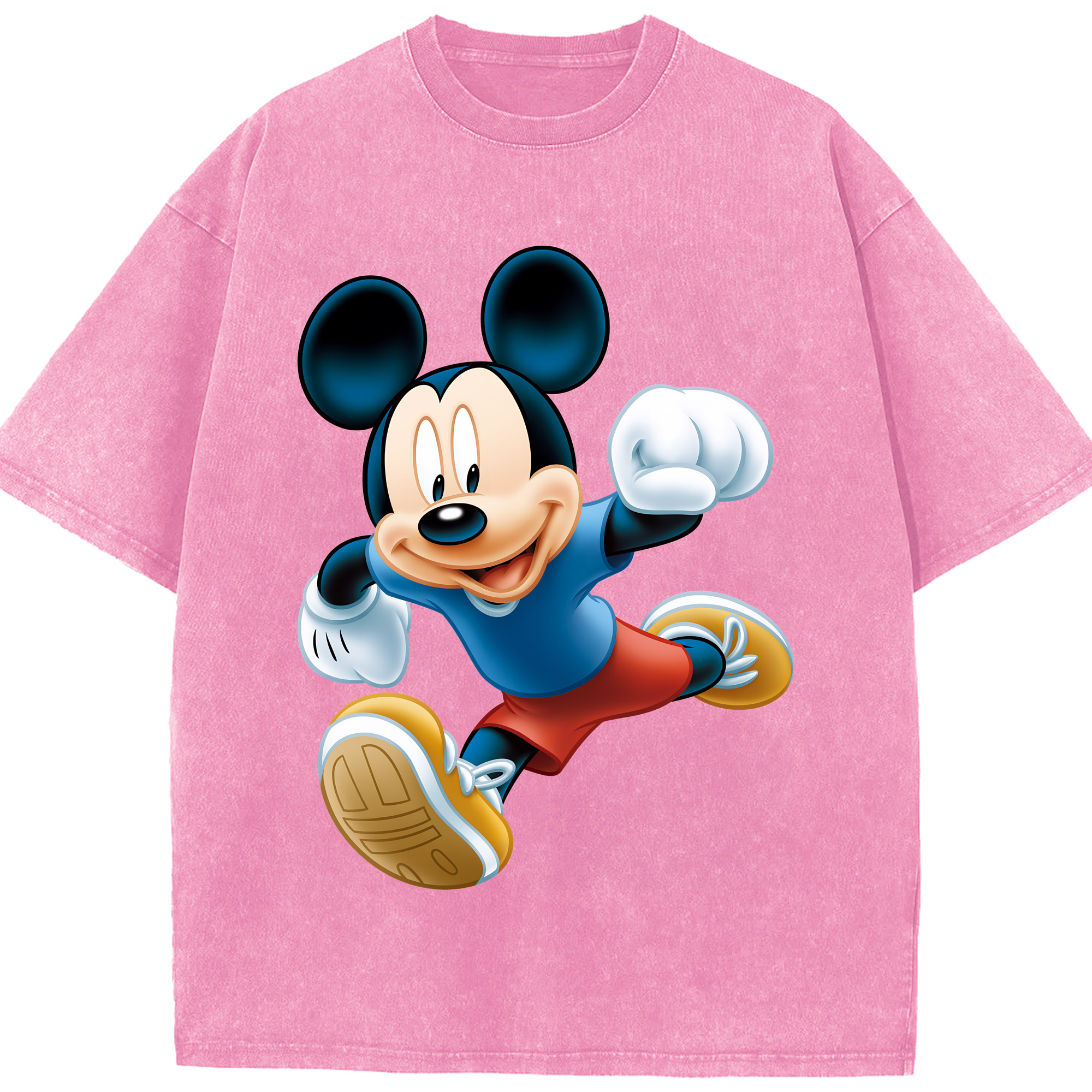 （画像用） ミッキーマウス Mickey Mouse 綿100% ヴィンテージ風 半袖Tシャツ（フロントプリント）